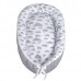 LULANDO Kokon dla dziecka, szary w białe groszki / biały w szare chmurki, 80x45 cm