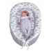 LULANDO Kokon dla dziecka, szary w białe groszki / biały w szare chmurki, 80x45 cm