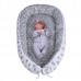 LULANDO Kokon dla dziecka, szary w białe gwiazdki / biały w szare chmurki, 80x45 cm