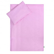 LULANDO Komplet pościeli, Białe kropki na różowym / chmurki szare na białym, 100x135 + 40x60 cm