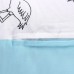 LULANDO Poduszka rogal dla kobiet w ciąży typu C Flamingi Czarno-Białe/Niebieski, 130x60 cm
