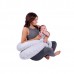LULANDO Poduszka rogal dla kobiet w ciąży typu C, karo szary, 130x60 cm