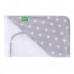 LULANDO Ręcznik kąpielowy frotte z kapturem dla niemowląt (80 x 100 cm) z myjką kąpielową, Biały / Szary w Białe Gwiazdki