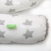 LULANDO Wałek do łóżeczka, 	szare gwiazdki na białym+szary MINKY, 190 cm