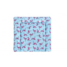 Lulando przewijak bawełniany flamingi niebieskie, 75x75 cm